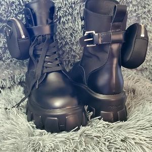 Prada combat boots